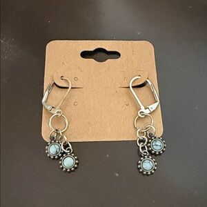 Elegant Silver and Blue Dangle Earrings